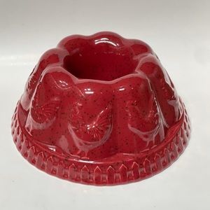 Paula Deen Farmhouse 9” Red Speckled Rooster Stoneware Bundt Pan